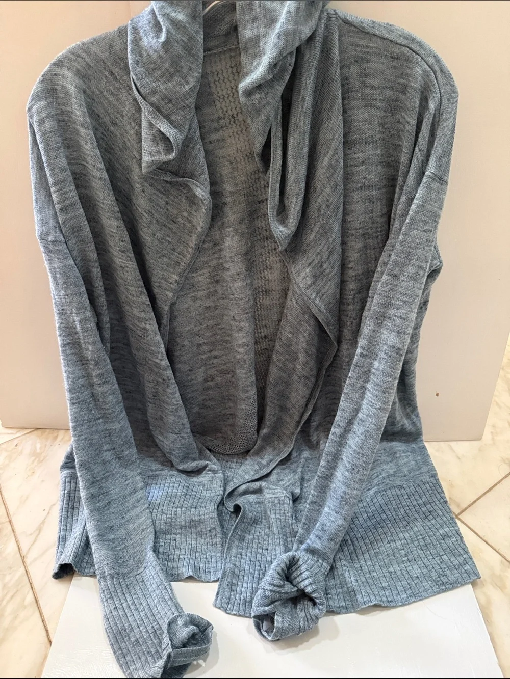 Lulu Lemon Calm & Collected Wrap Lightweight Heathered Open Cardigan in Blue